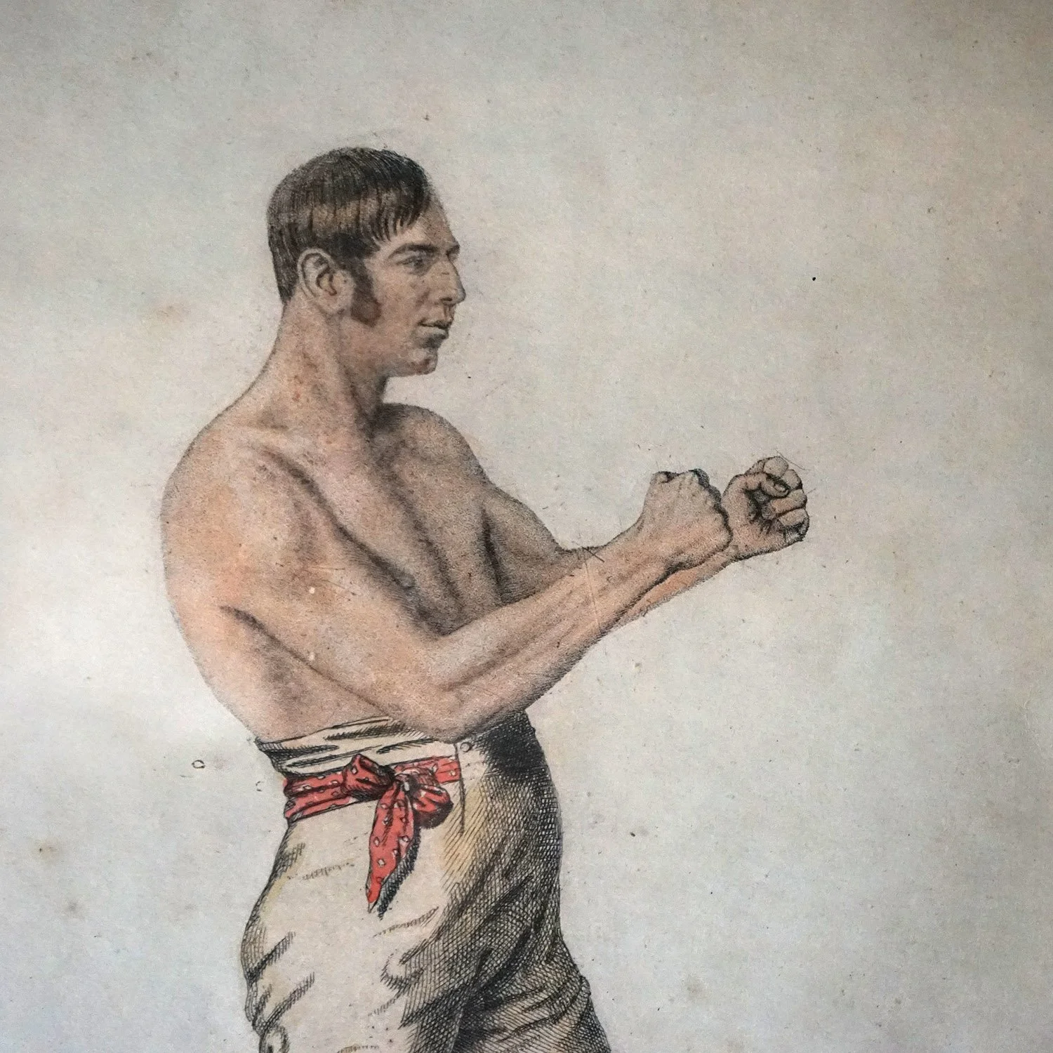 Regency Era Etching Depicting Bare Knuckle Boxer John Martin