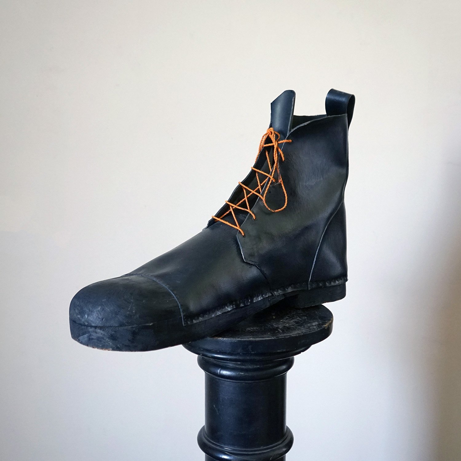 Large Vintage Oversized Shop Display Leather Boot, Vintage Mid Century Shoe Prop