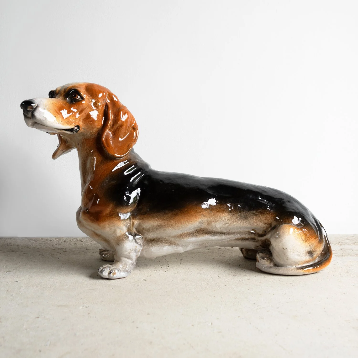 DSC02703.jpg?format=2500w Life sized Italian hand painted ceramic dachshund. main image 0