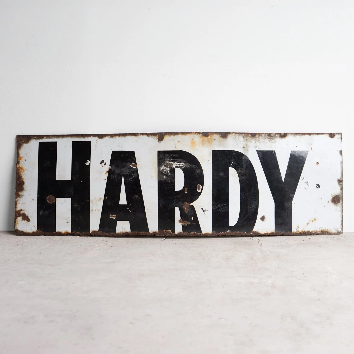 Antique Monochrome 'Hardy' Enamel Shop/Advertising Sign, Early 20th Century