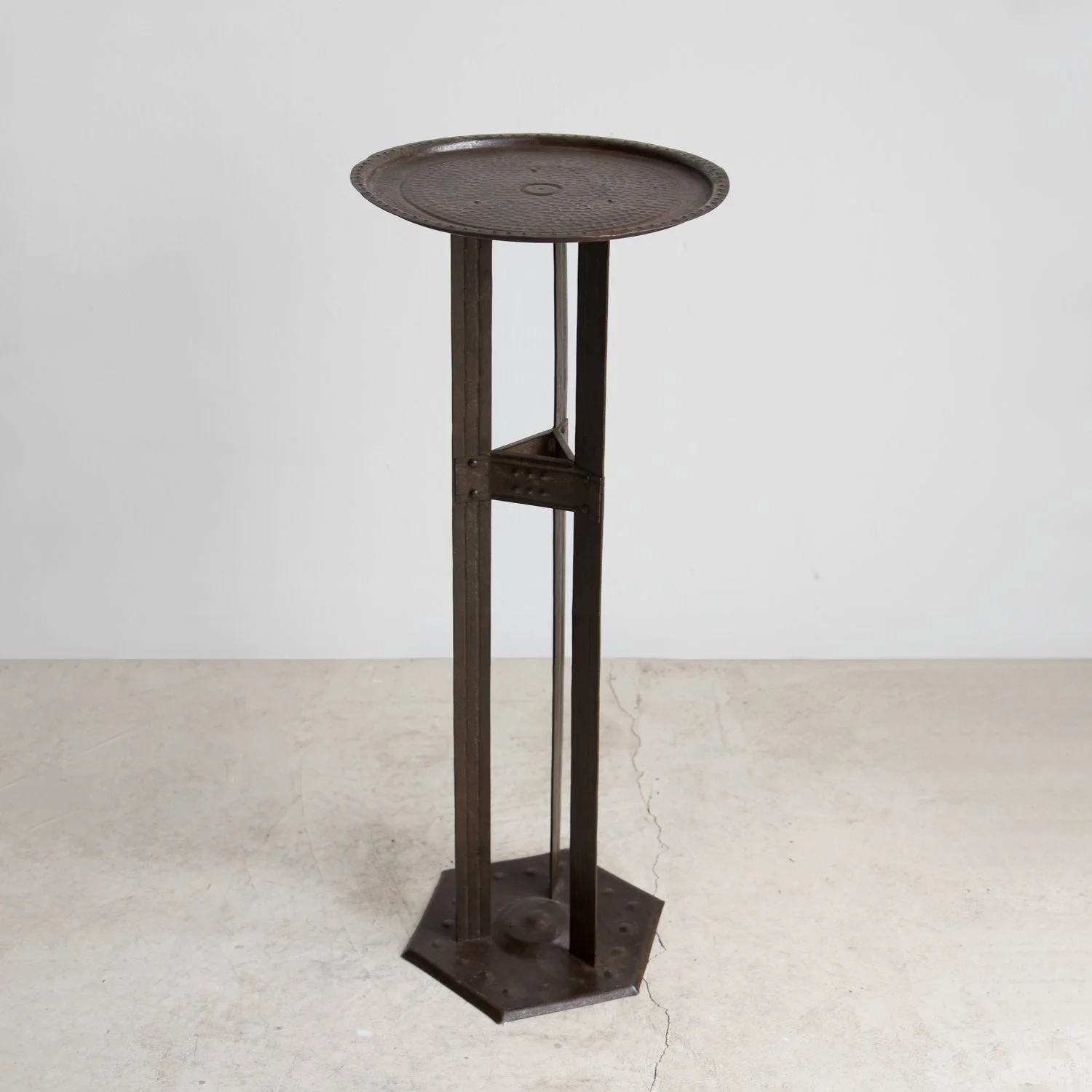 Antique Secessionist Arts and Crafts Iron Side Table by Hugo Berger for Goberg, c. 1900