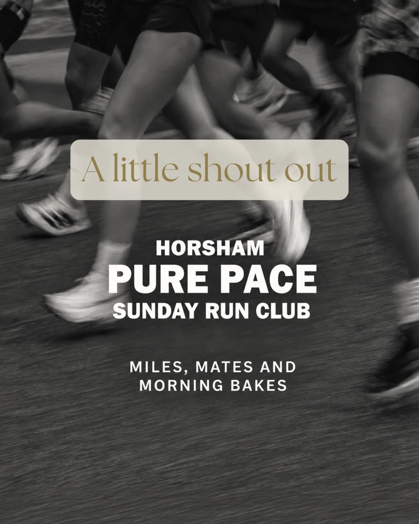 A little shout-out to another lovely local community in Horsham 🤍

We wanted to introduce you to Pure Pace Run Club! They meet every Sunday at 9am for a friendly, social 3K or 5K run, with all abilities welcome.

Runs are followed by a social coffee