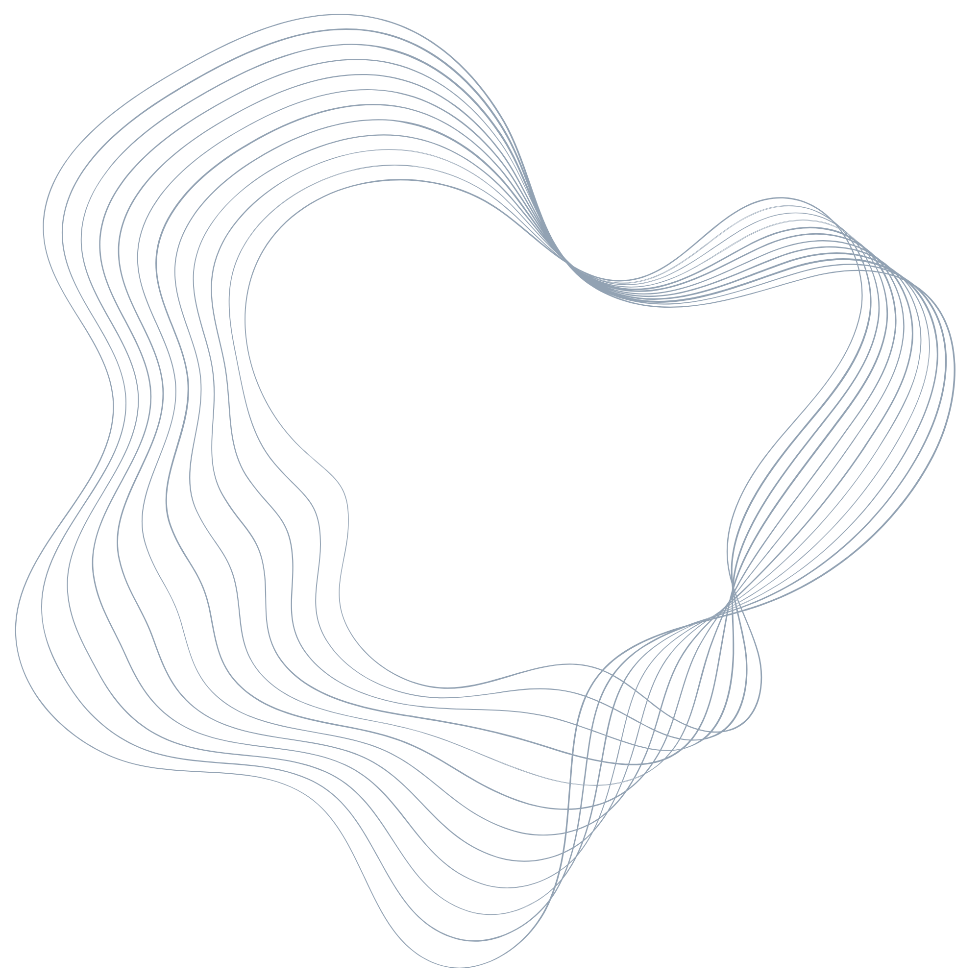 Abstract digital illustration featuring curving white lines on a black background, creating a flowing wave-like pattern.