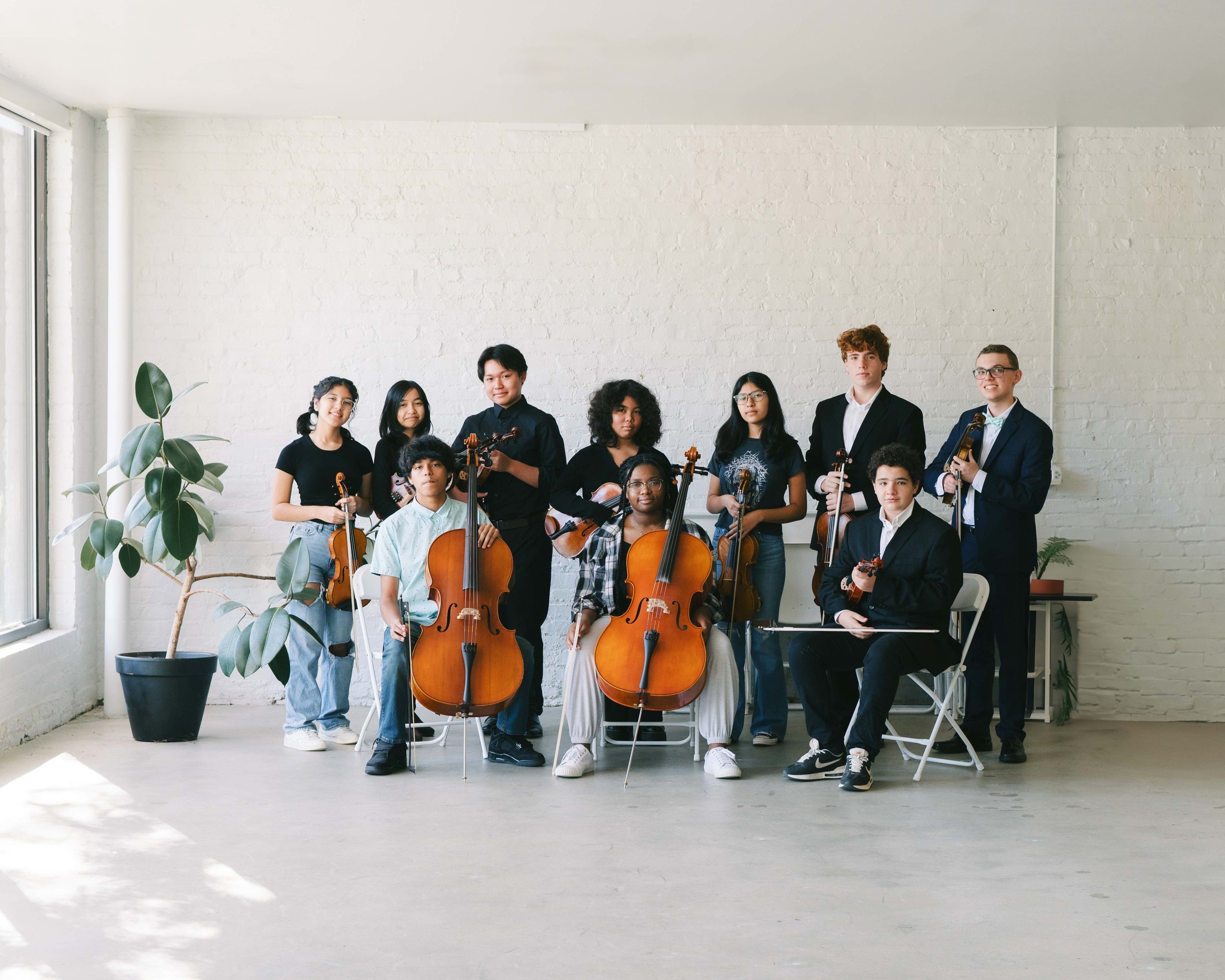 string instruments, chamber music,  casual dressing