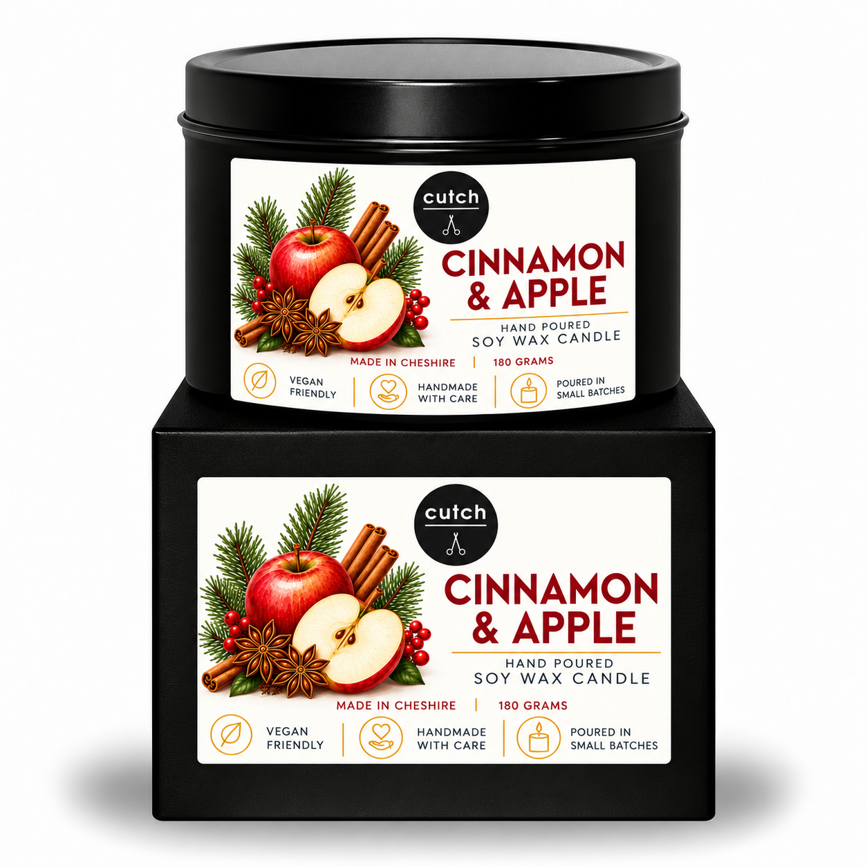 Cinnamon and Apple Soy Wax Candle