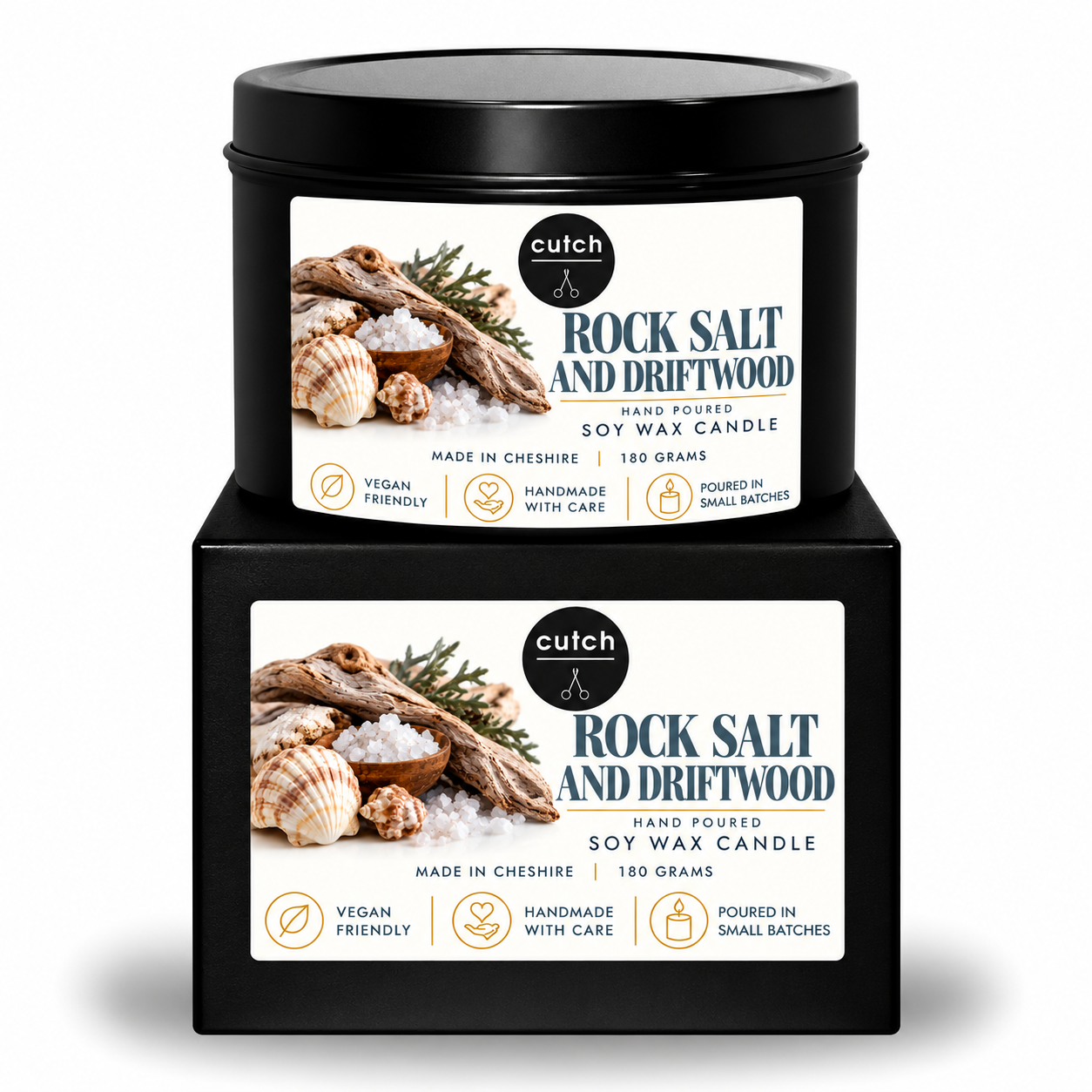 Rock Salt and Driftwood Soy Wax Candle
