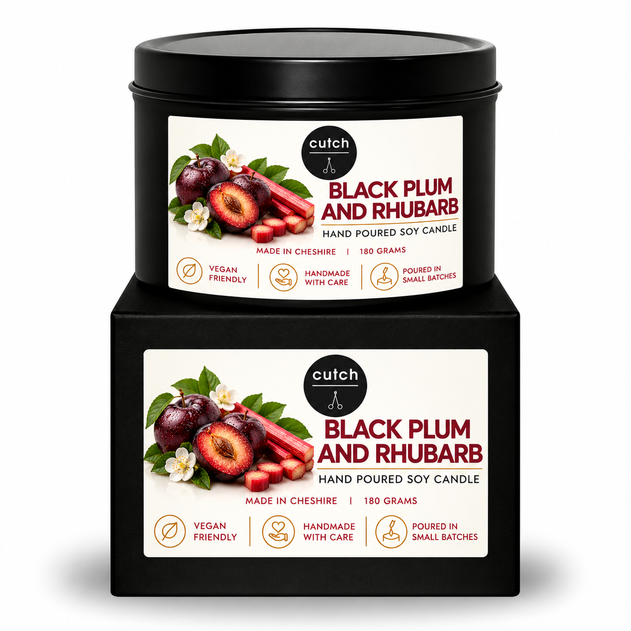 Black Plum and Rhubarb Soy Wax Candle