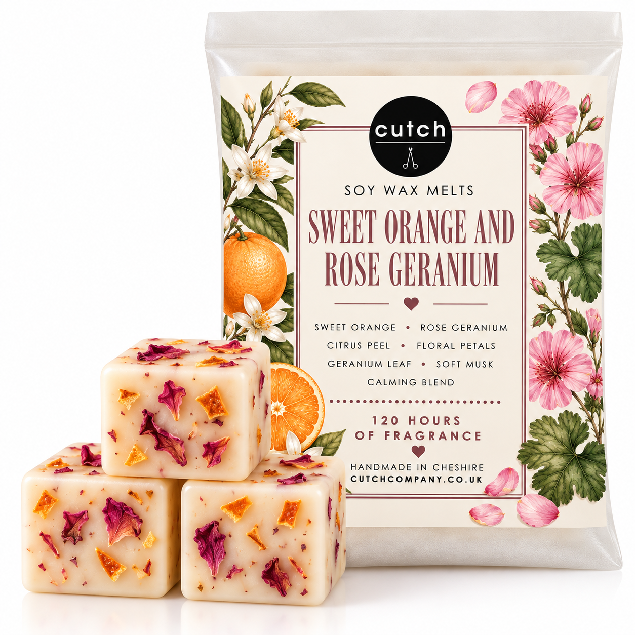 Sweet Orange and Rose Geranium Soy Wax Melts