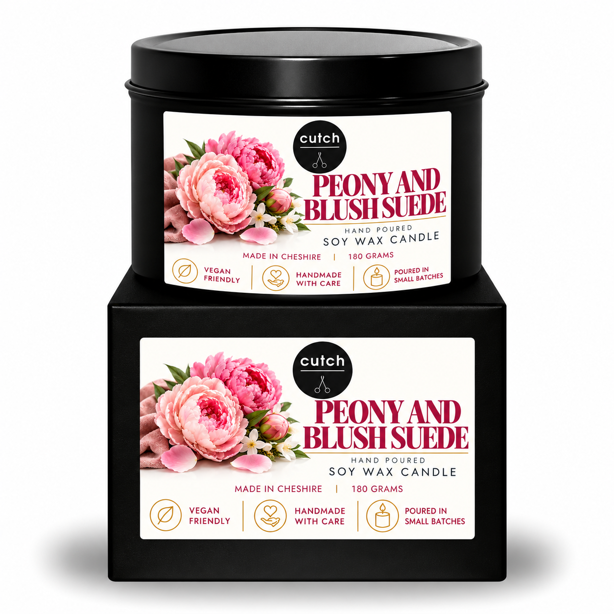 Peony and Blush Suede Soy Wax Candle