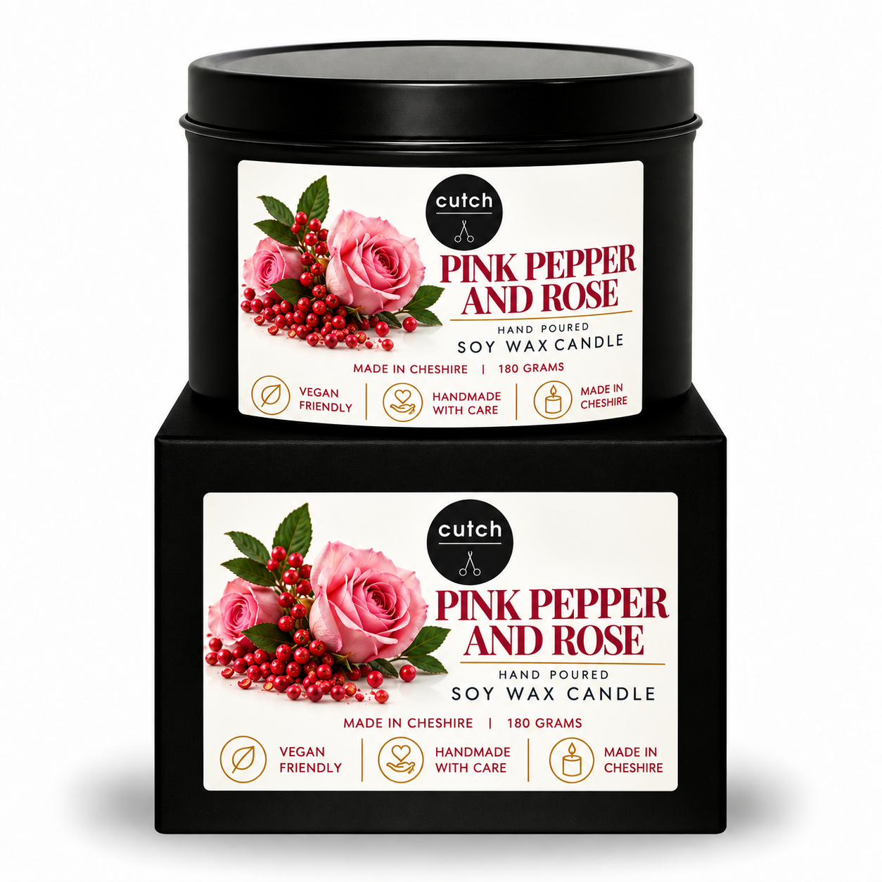 Pink Pepper and Rose Soy Wax Candle