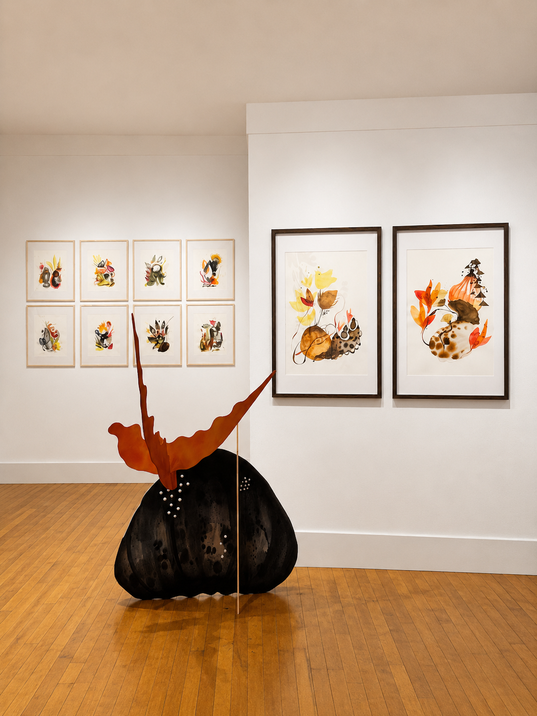 Modern Gallery with Organic Art and Sculpture.png