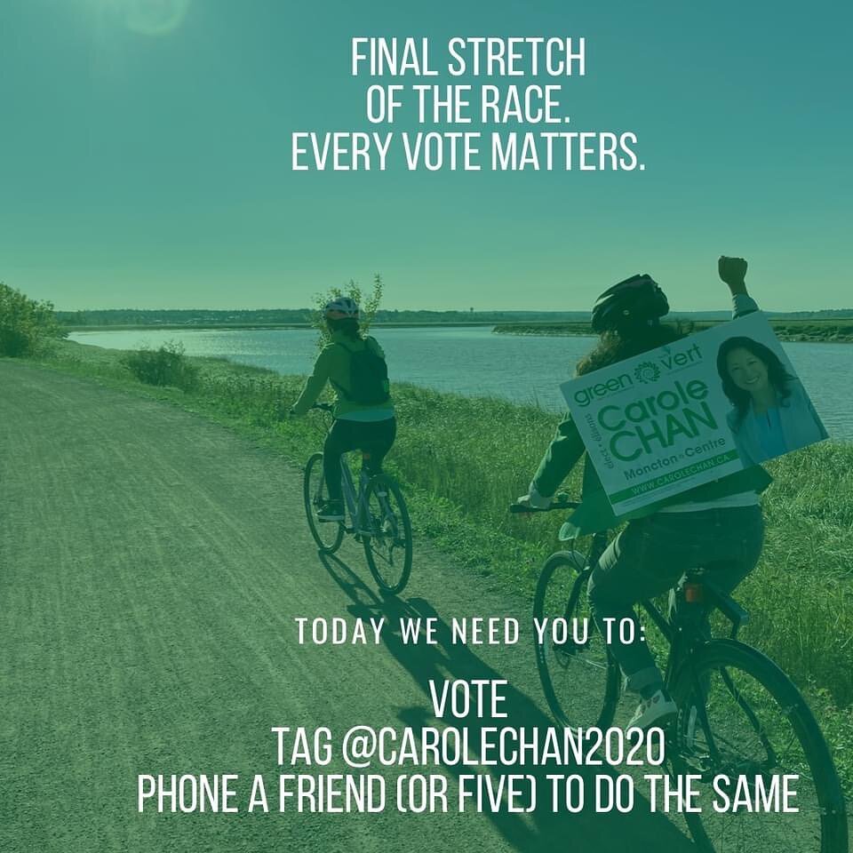 Don&rsquo;t give your voice to others. In the past, ridings have been won by less than 100 votes, even 11! So call your friends and your family, and go vote! 🌿 #TogetherWeThrive 

Ne donne pas ta voix aux autres. Par le pass&eacute;, des circonscrip