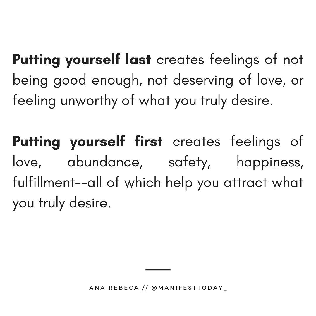 Important to ask yourself: Are you putting yourself first or last? You can&rsquo;t pour love from an empty cup. Fill yours up first before you give to others. 

.
.
.
.
.
.
.

#manifesttoday #selflove #selfdiscovery #affirmations #thesecret #dailyaff