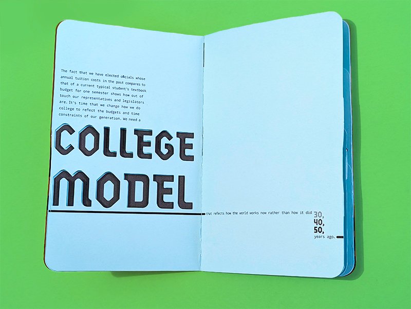 "College Model" cut-out, second page view