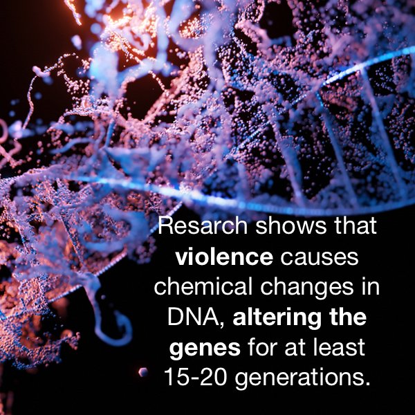 Violence is stored in our DNA for 15-20 generations