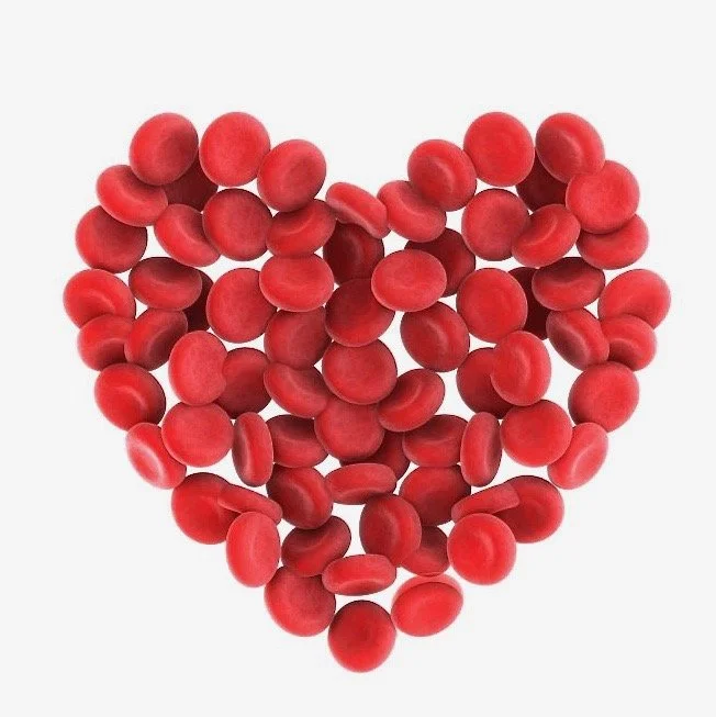 Red blood cells are arranged like a heart