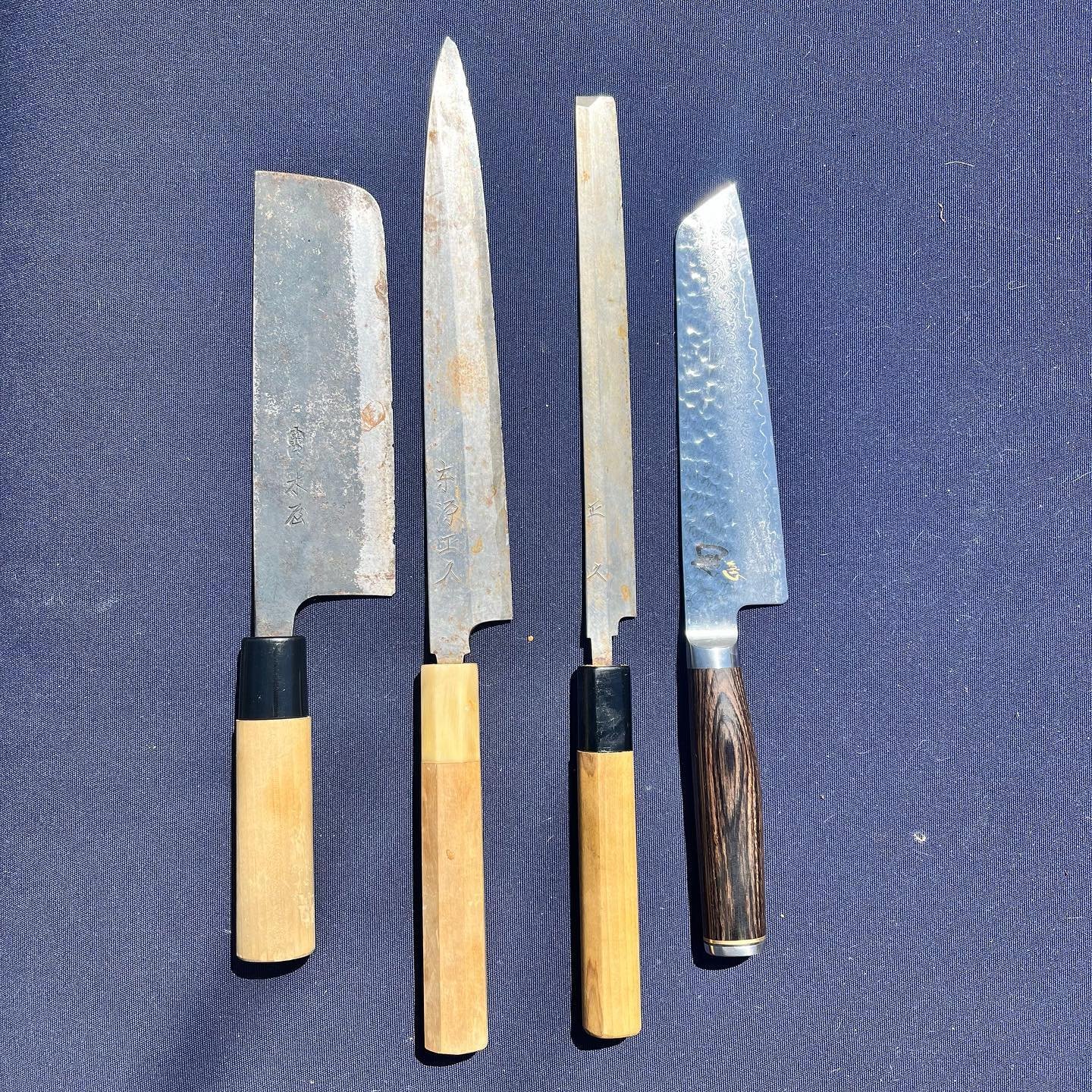 Nice knives - before and after pics - and now all scoring under 200 BESS #sharpcatsharp #knifesharpening #whetstone #whetstonesharpening #japaneseknives