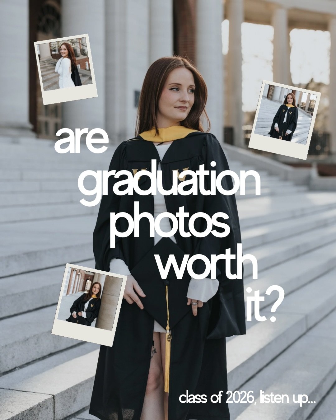class of 2026, i think you might need to hear this 👀

i graduated three years ago, but i still look back at my own graduation photos all the time (because yes, even graduation photographers hire someone to take their grad photos!). 

guess what&mdas