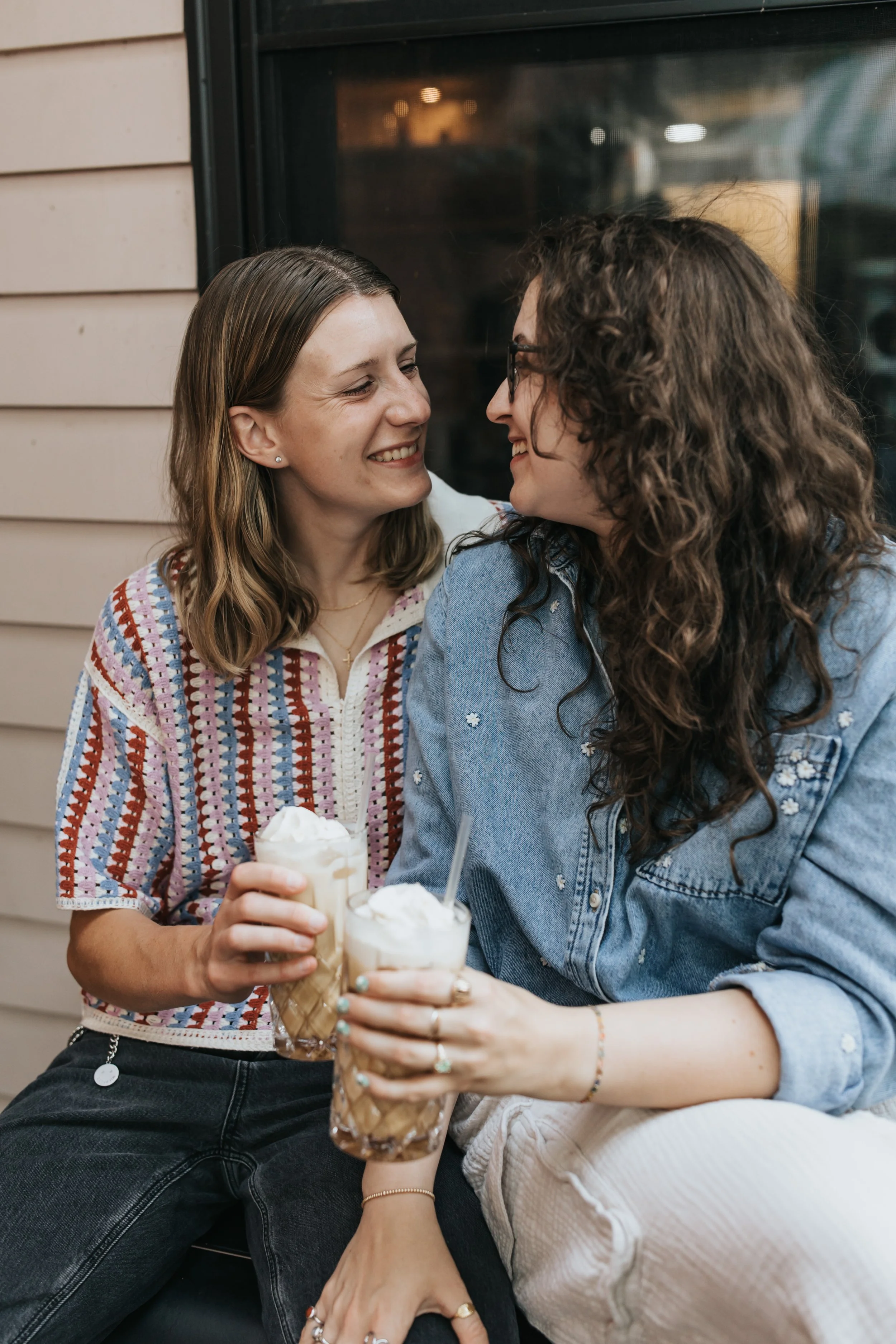  Maddie and Sarah, an LGBTQ+ couple in Nashville, during their engagement photoshoot. 