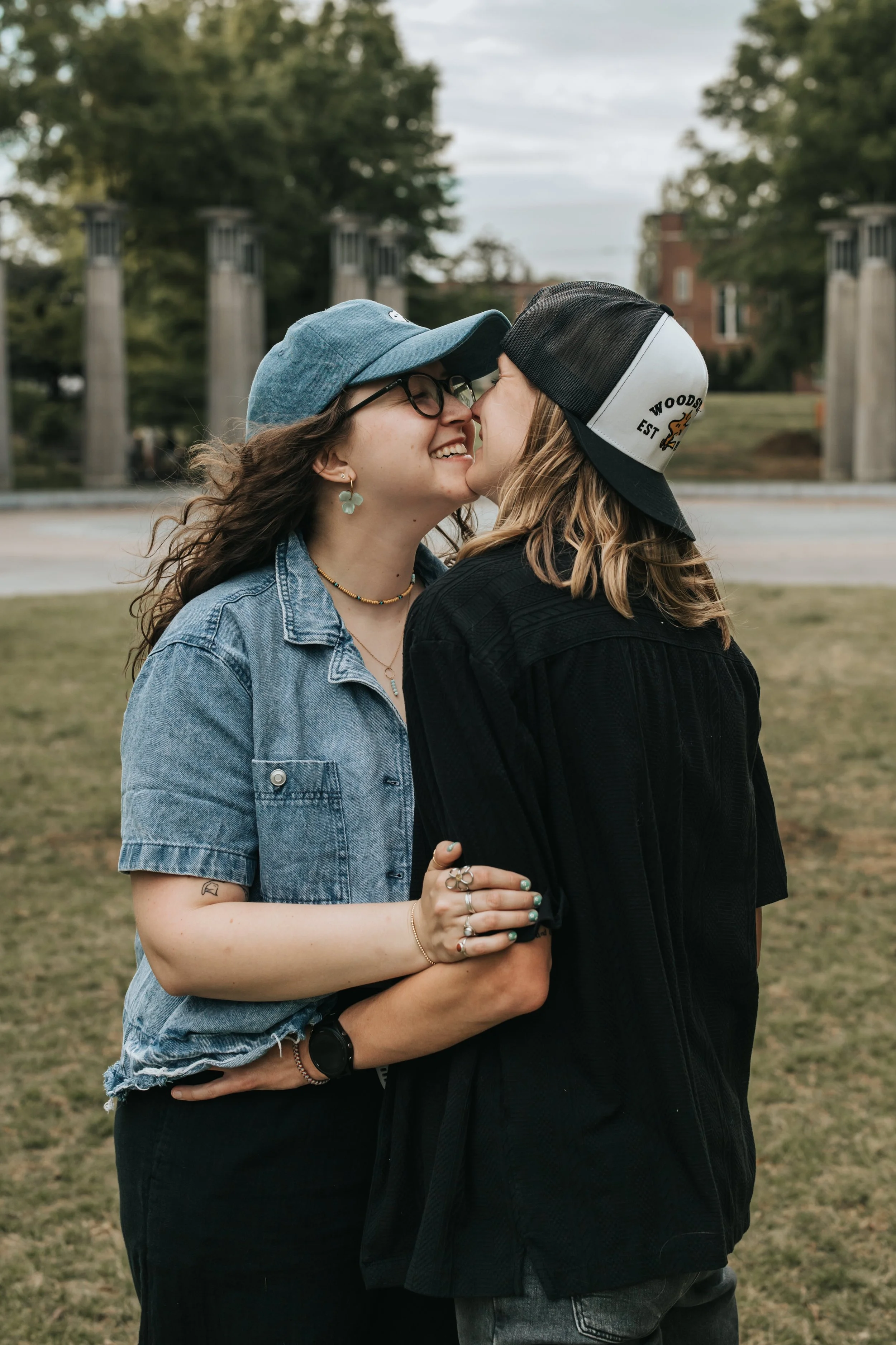  Maddie and Sarah at Bicentennial Park during their engagement photoshoot. 