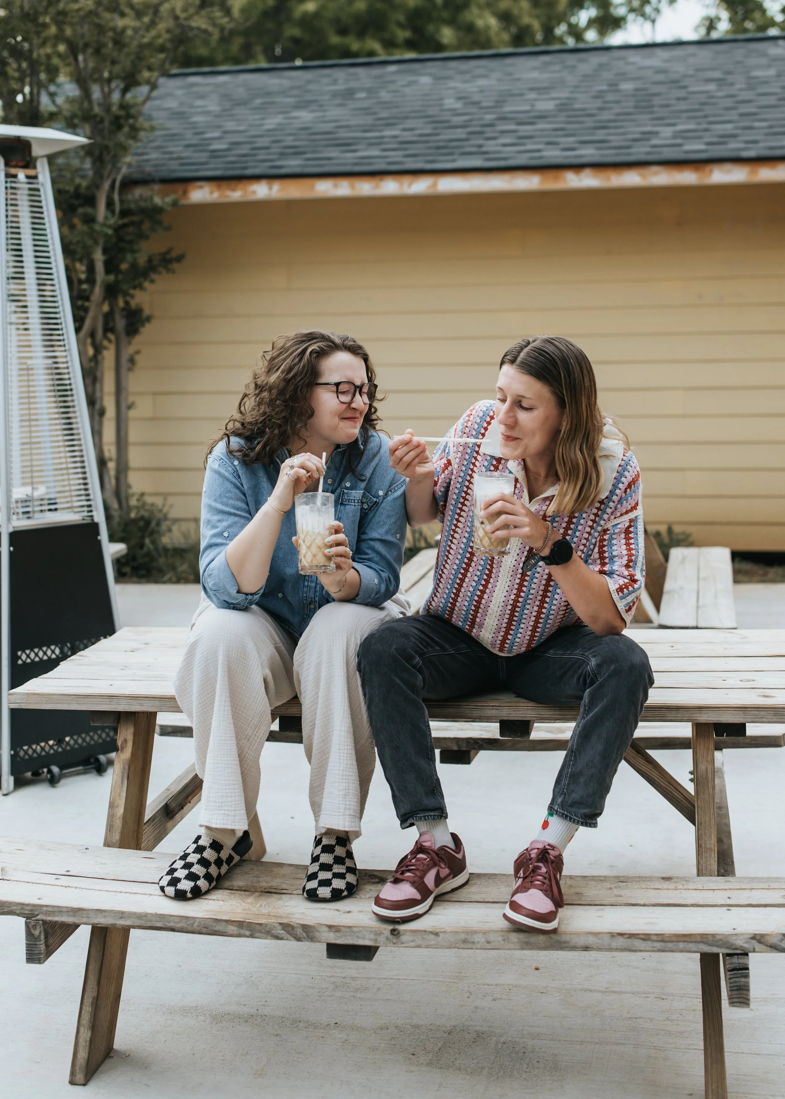 LGBTQ+ couple Maddie and Sarah during their engagement photoshoot in Germantown 