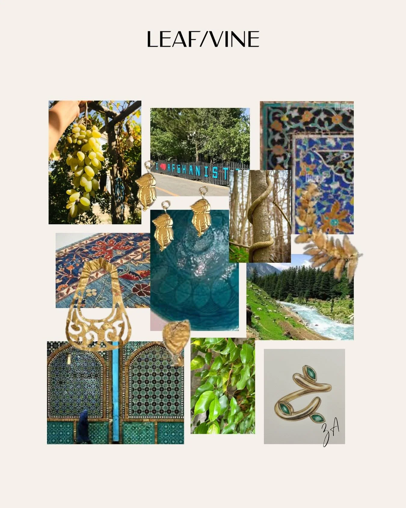 LEAF / VINE&mdash; Symbols of rootedness, community and lineage. 

Across Afghan and Central Asian art, the leaf and vine motif has long represented continuity &mdash; the way life winds forward while staying deeply rooted in where we come from. Seen