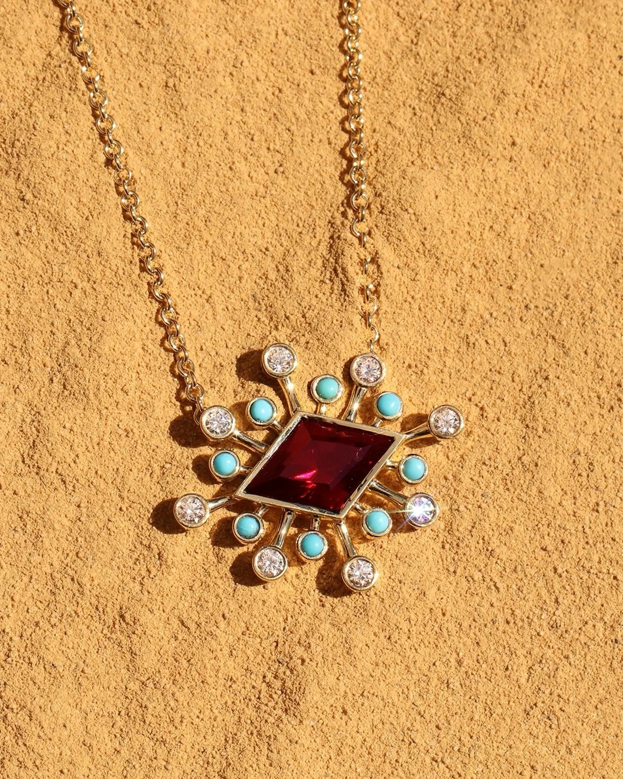 January is the month of garnets, and one of my forever favorite garnet pieces is this extraordinary Zan Cosmos pendant, centered around a 7+ carat rhodolite garnet, cut by the fabulous @stierbstier and sourced from the @moyogems project through our f