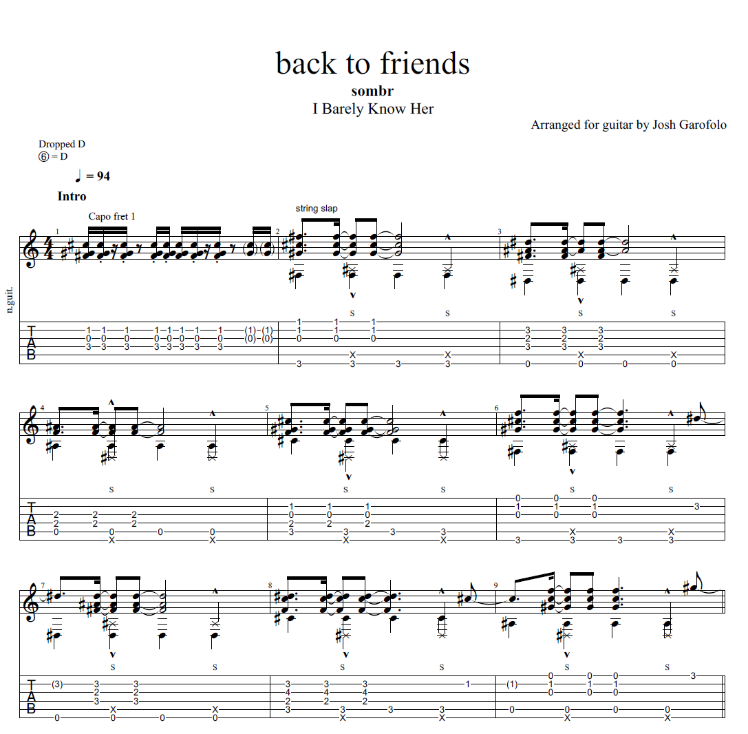 sombr - back to friends (Guitar Tabs)