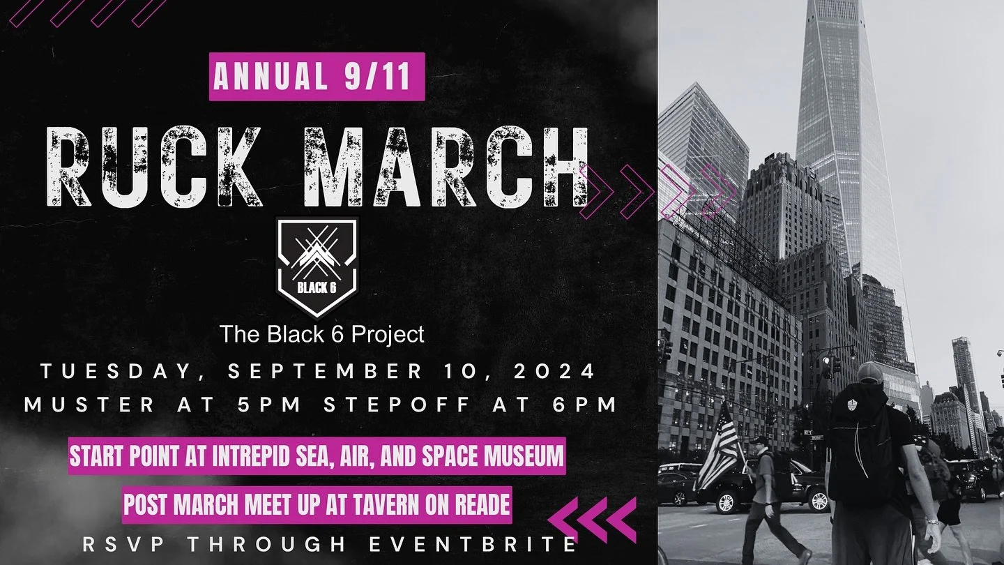 🗓️ **Join Us for the Black 6 Project&rsquo;s Annual 9/11 Memorial Ruck March** 🗓️

Let&rsquo;s come together to honor and remember the heroes we lost on September 11, 2001. Lace up your boots and join us for a meaningful ruck march as we walk in so
