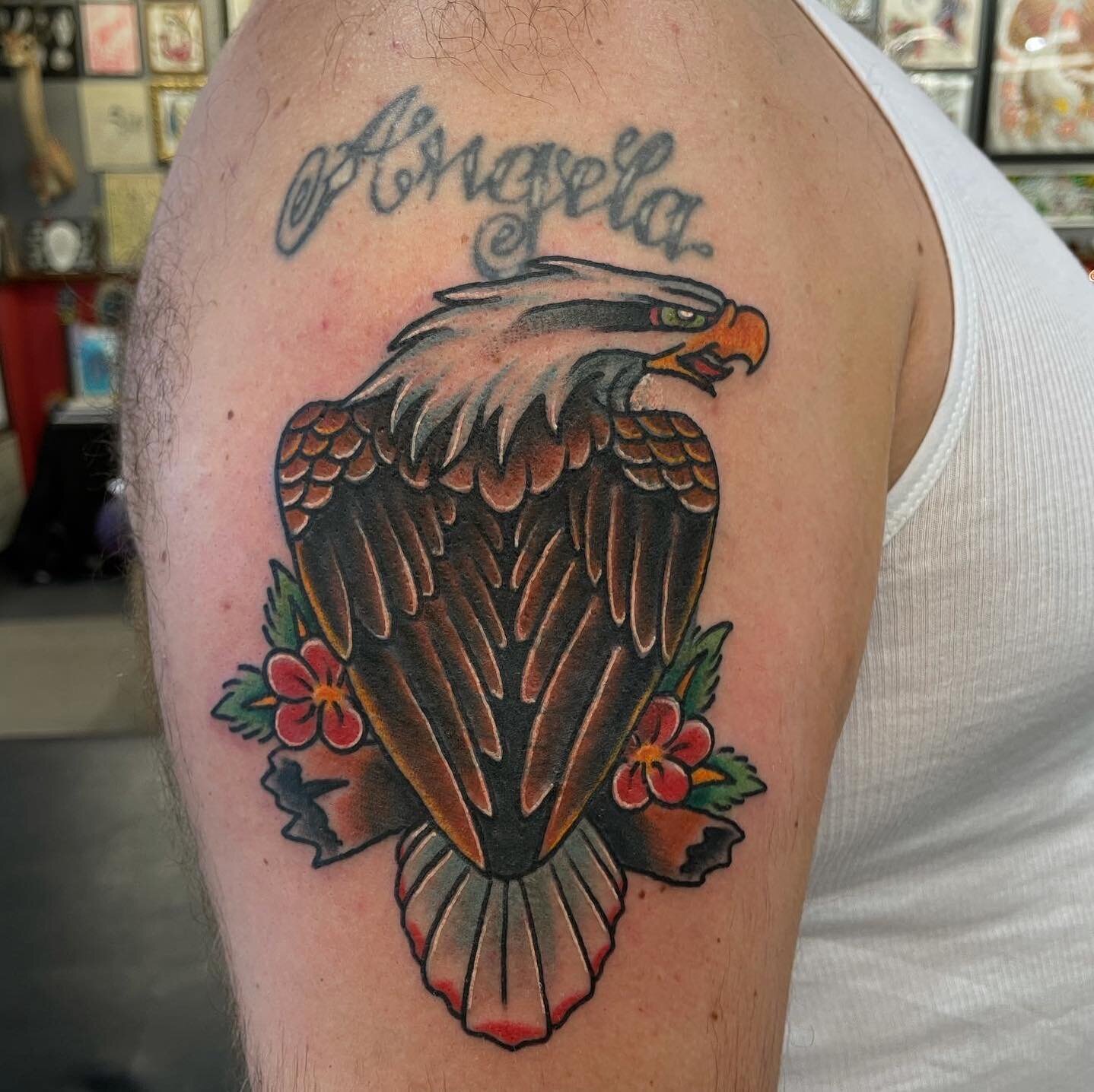 To get in contact me @gnartatsej use DM or come right into the shop with a deposit$$$$$. Had some time for a &ldquo;same day appointment &ldquo; or what we used to call a walk-in. Swipe for what I covered up with this eagle . Anytime I can do a desig