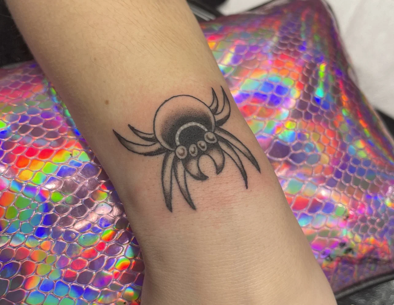 Little jumping spider tattoo.