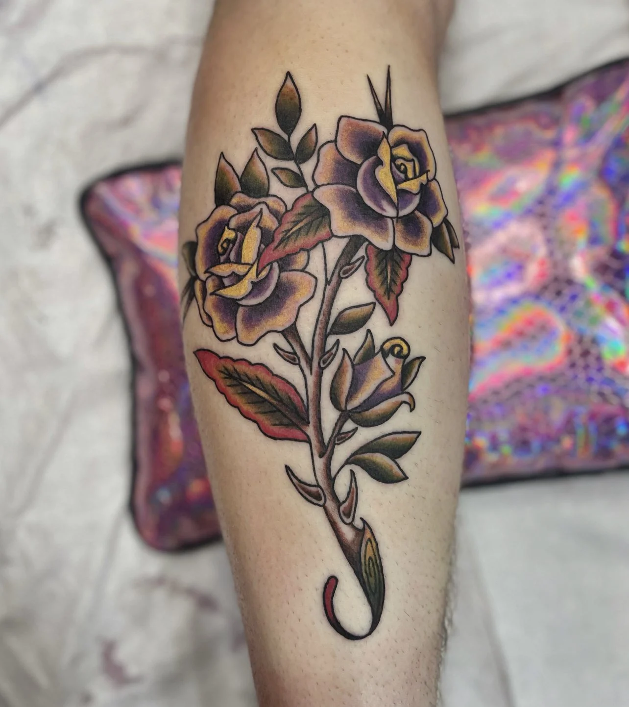 Flower tattoo.