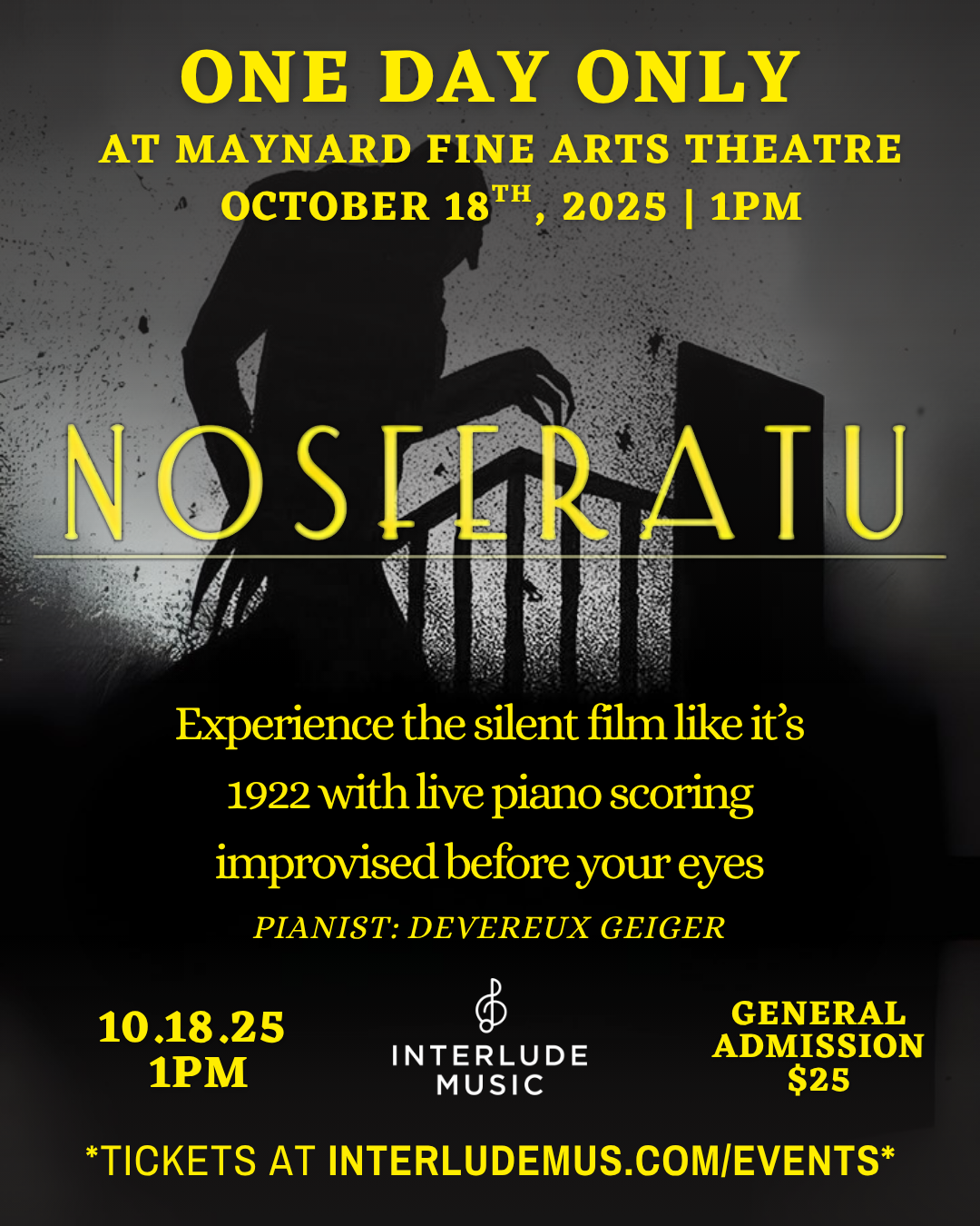 Nosferatu: Silent Movie with Live Piano Scoring