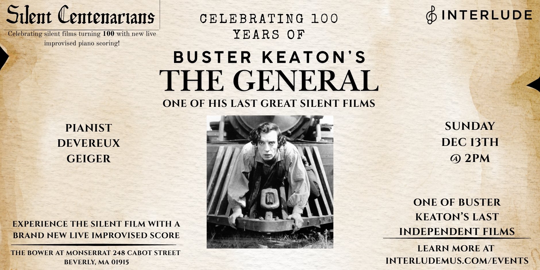 Buster Keaton's The General Silent Film with Live Piano Scoring