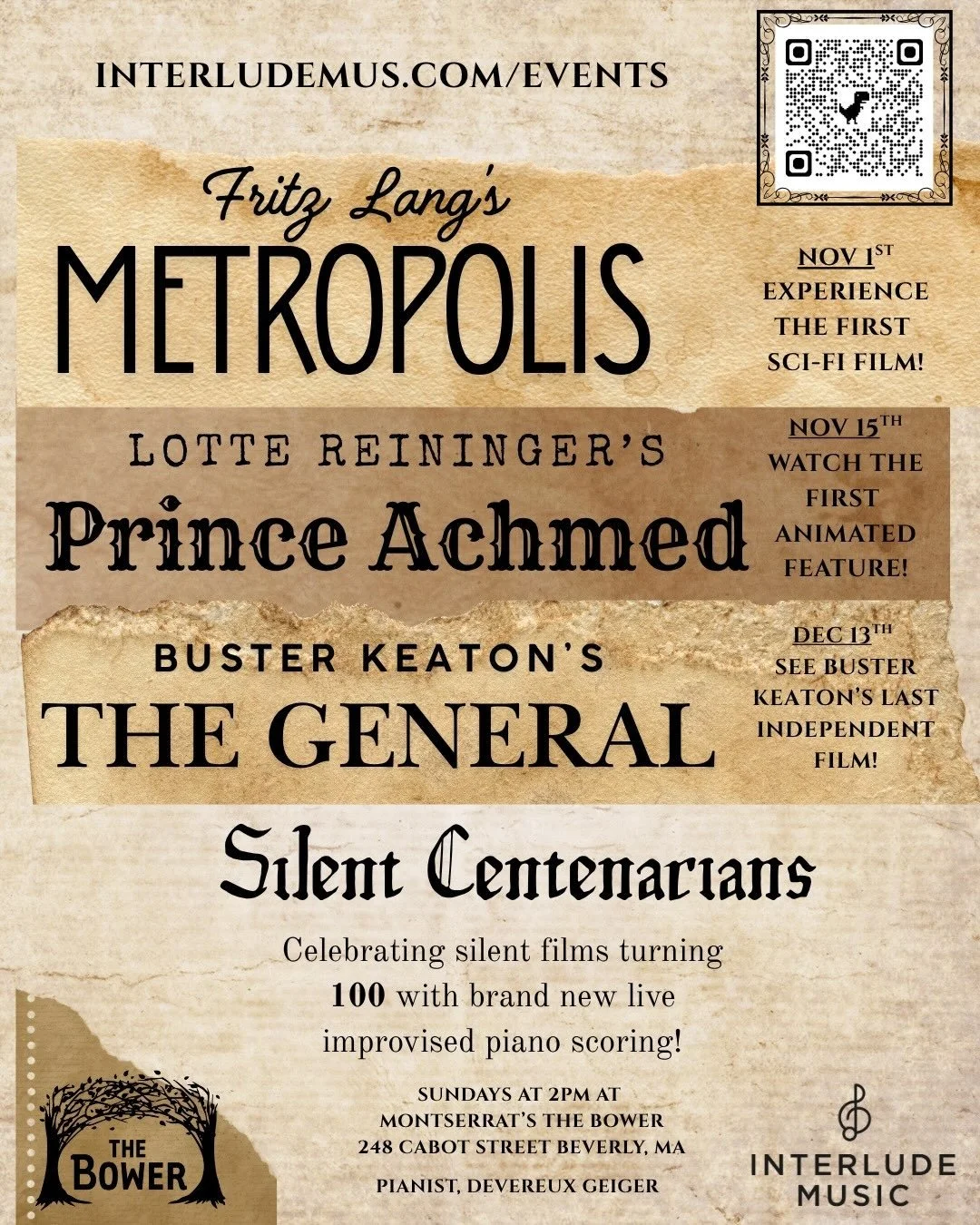 Right after we finish Dr. Jekyll and Mr. Hyde at Maynard Fine Arts Theatre we&rsquo;re heading up to the north shore with a really exciting series in Beverly, MA! Silent Centenarians is a series curated to celebrate 3 classic silent films turning 100
