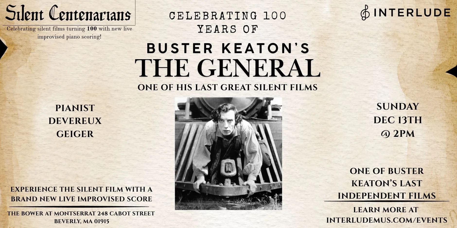 Buster Keaton's The General Silent Film with Live Piano Scoring