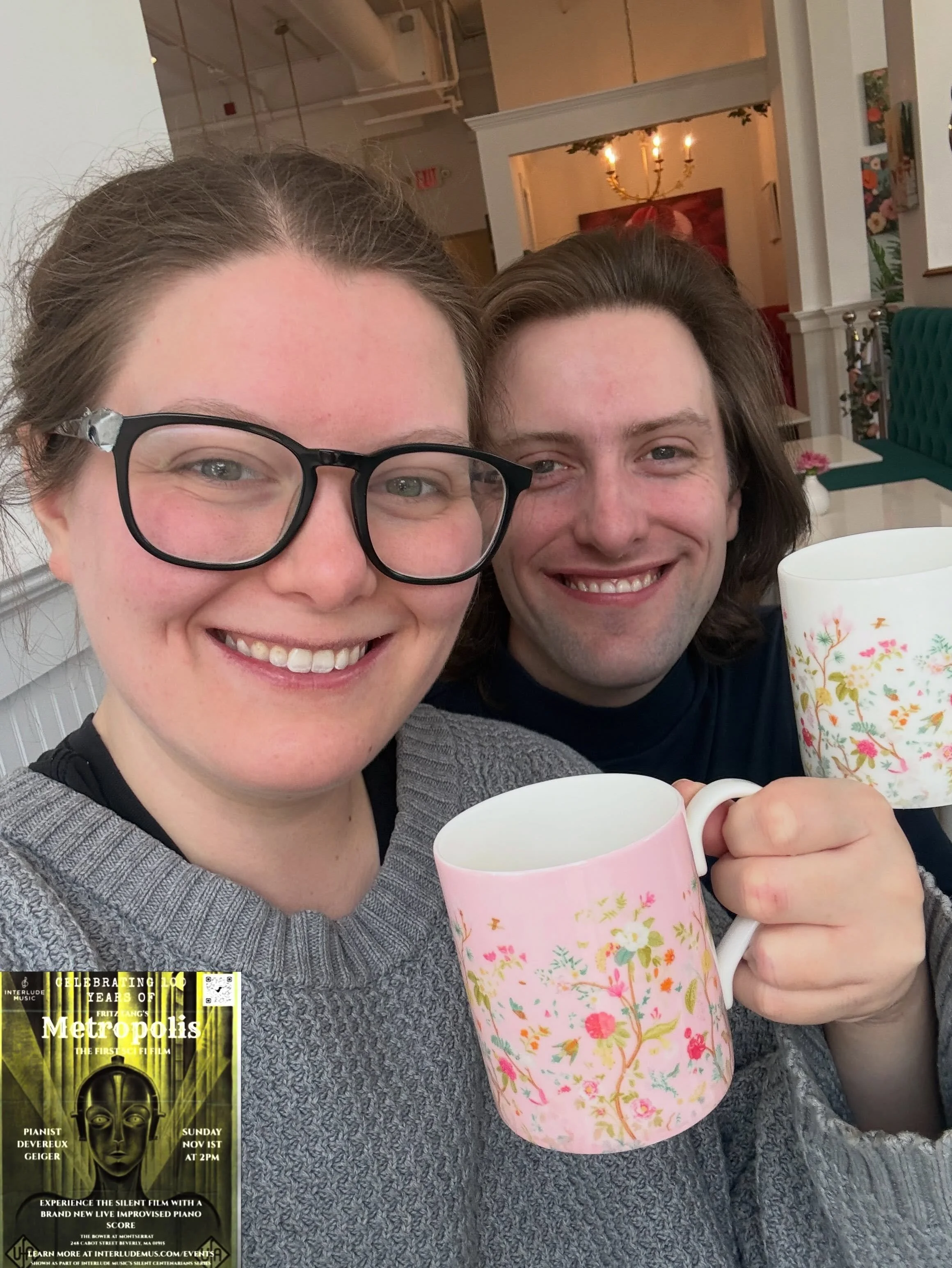 Nothing like a tech rehearsal tea break at Jolie Tea! (@jolieteaco )

Metropolis is coming up quick! In just about 10 days we will be in The Bower in Beverly, MA improvising a new piano score to the first sci fi movie Metropolis. Can&rsquo;t wait to 