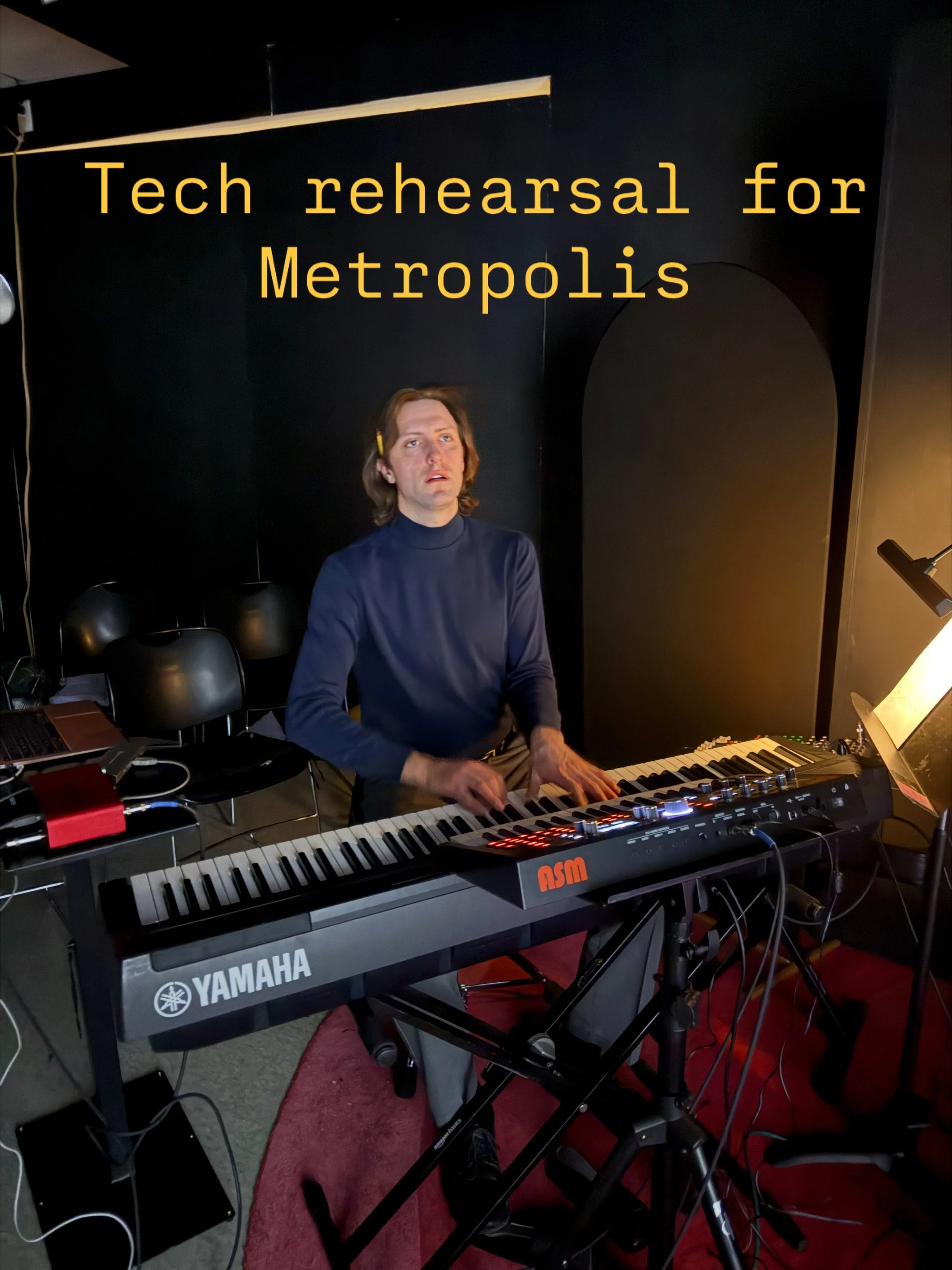 Keyboard, synths, theremin, and foley sound effects have been so much fun to weave together the soundscape for our next silent film with live scoring Metropolis. The film is set in 2026 and it&rsquo;s fun to see how people imagined life would be like