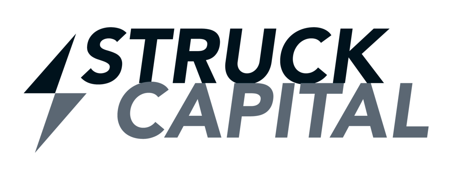 Logo of Struck Capital featuring bold text and a lightning bolt symbol.