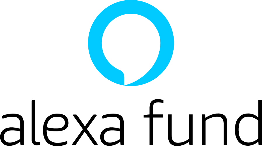 Alexa logo in blue with text "Amazon Alexa" underneath