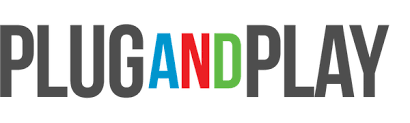 Logo of Plug and Play Tech Center with 'Plug' and 'Play' in gray and 'And' in blue, red, and green.