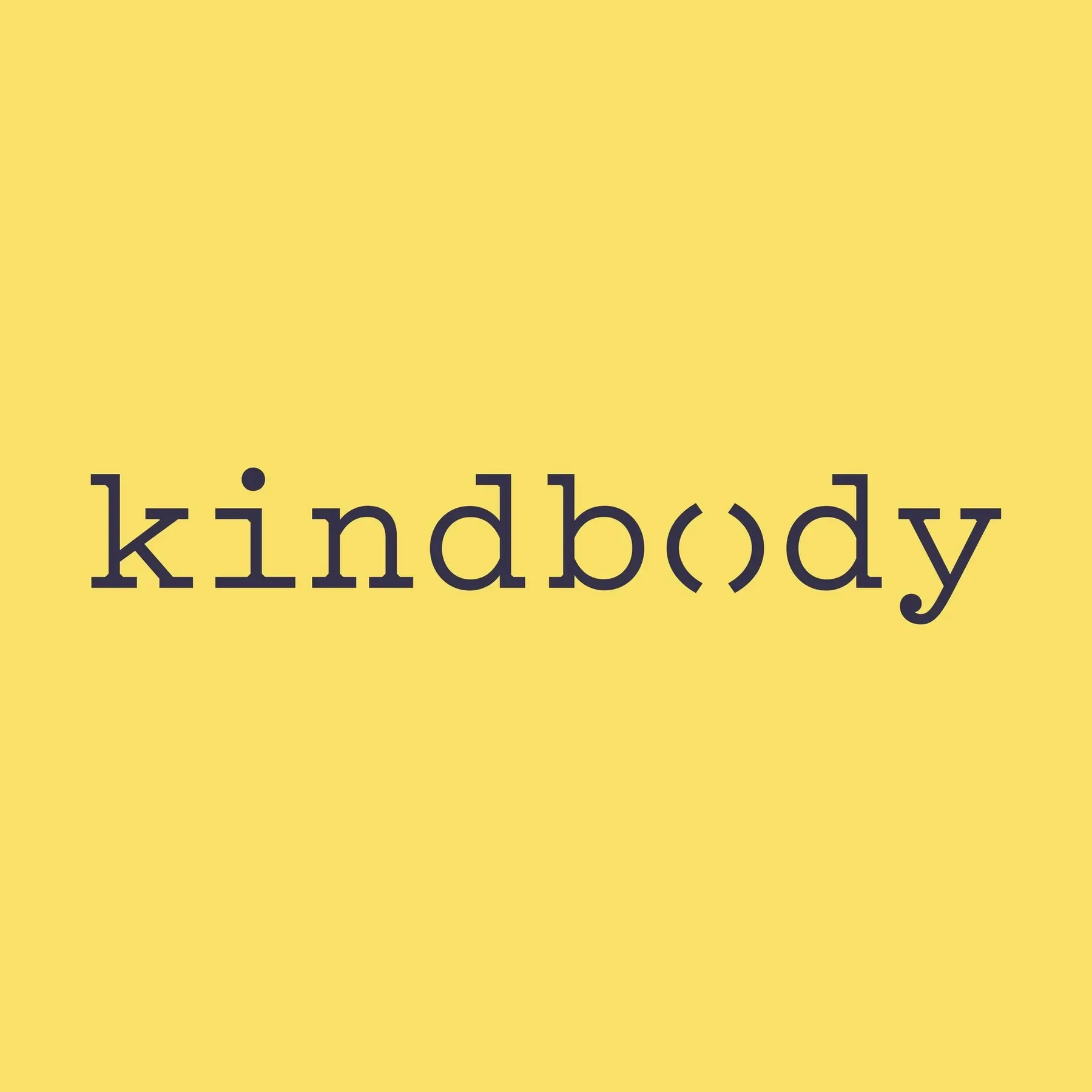The word 'kindbody' in black lowercase letters on a yellow background.