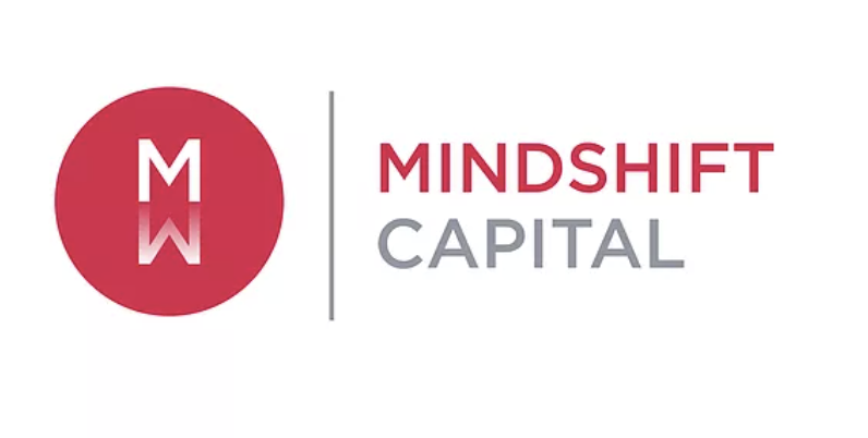 Mindshift Capital logo with stylized red "M" design on left and name in red and gray text on right.