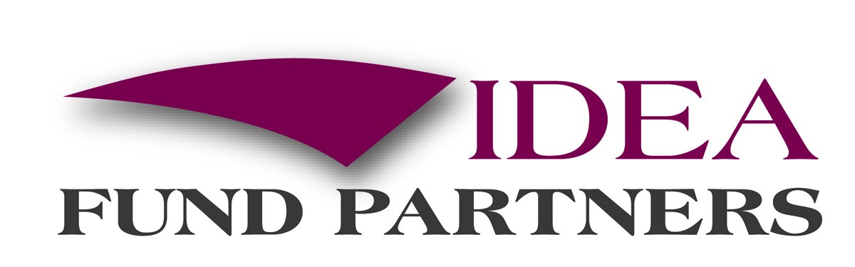 Logo of IDEA Fund Partners with a purple geometric shape and text.