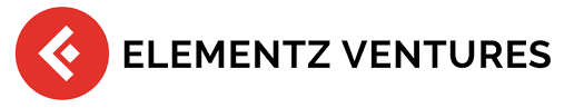 Elementz Ventures logo with red circle and white geometric design