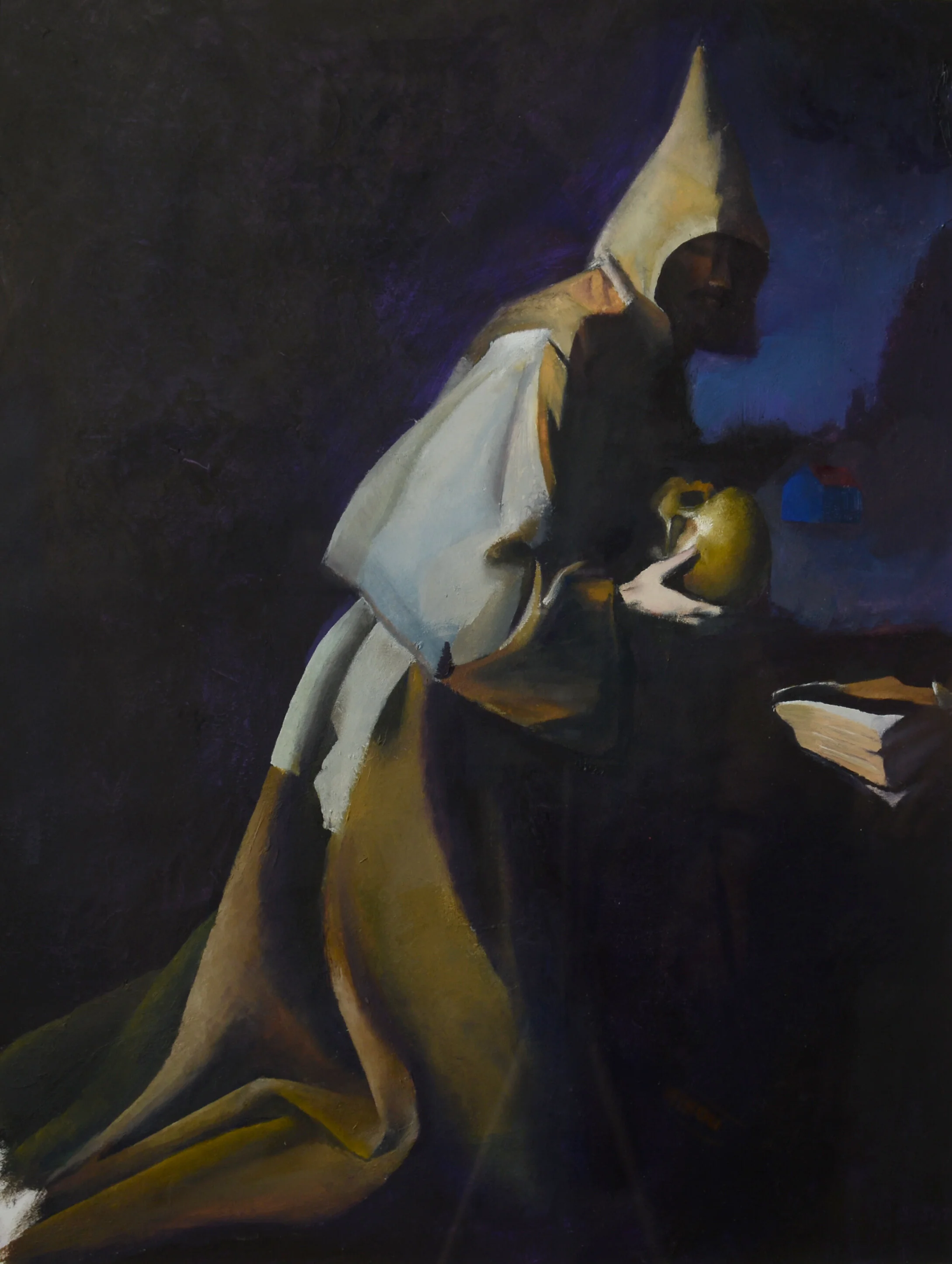 Study after Zurbarán, 2017, 15 x 22 inches, Oil on Gesso Paper