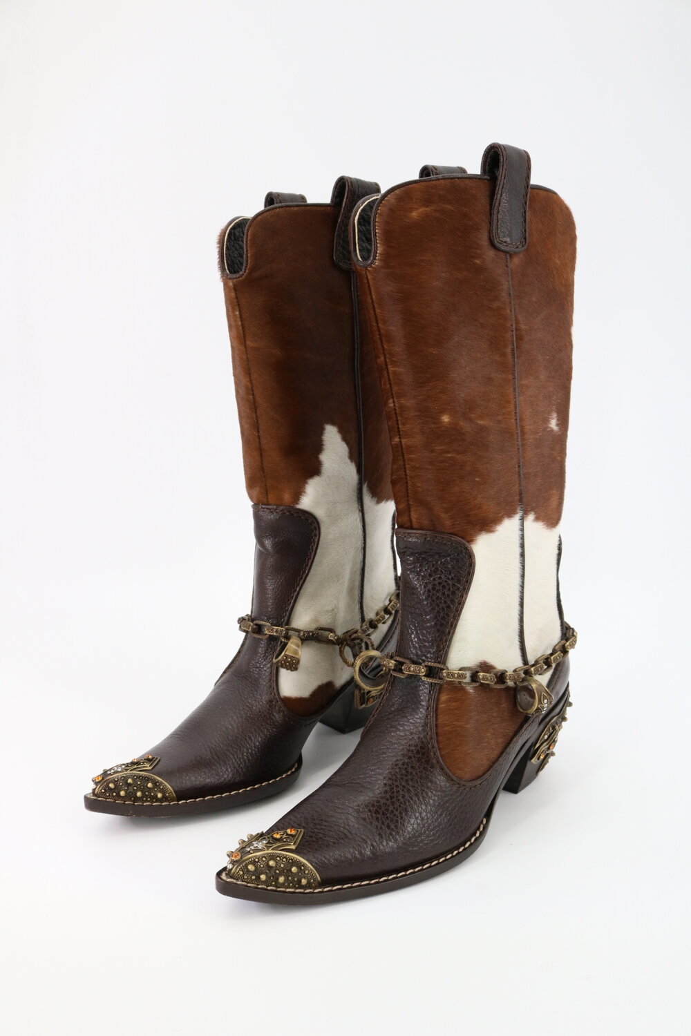 Zanotti Calf Hair Cowboy Boots — Ava's Around Again