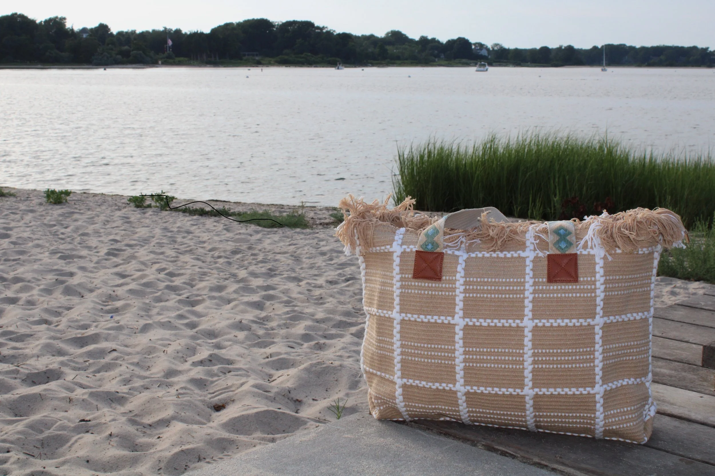 Fringe Tote beige