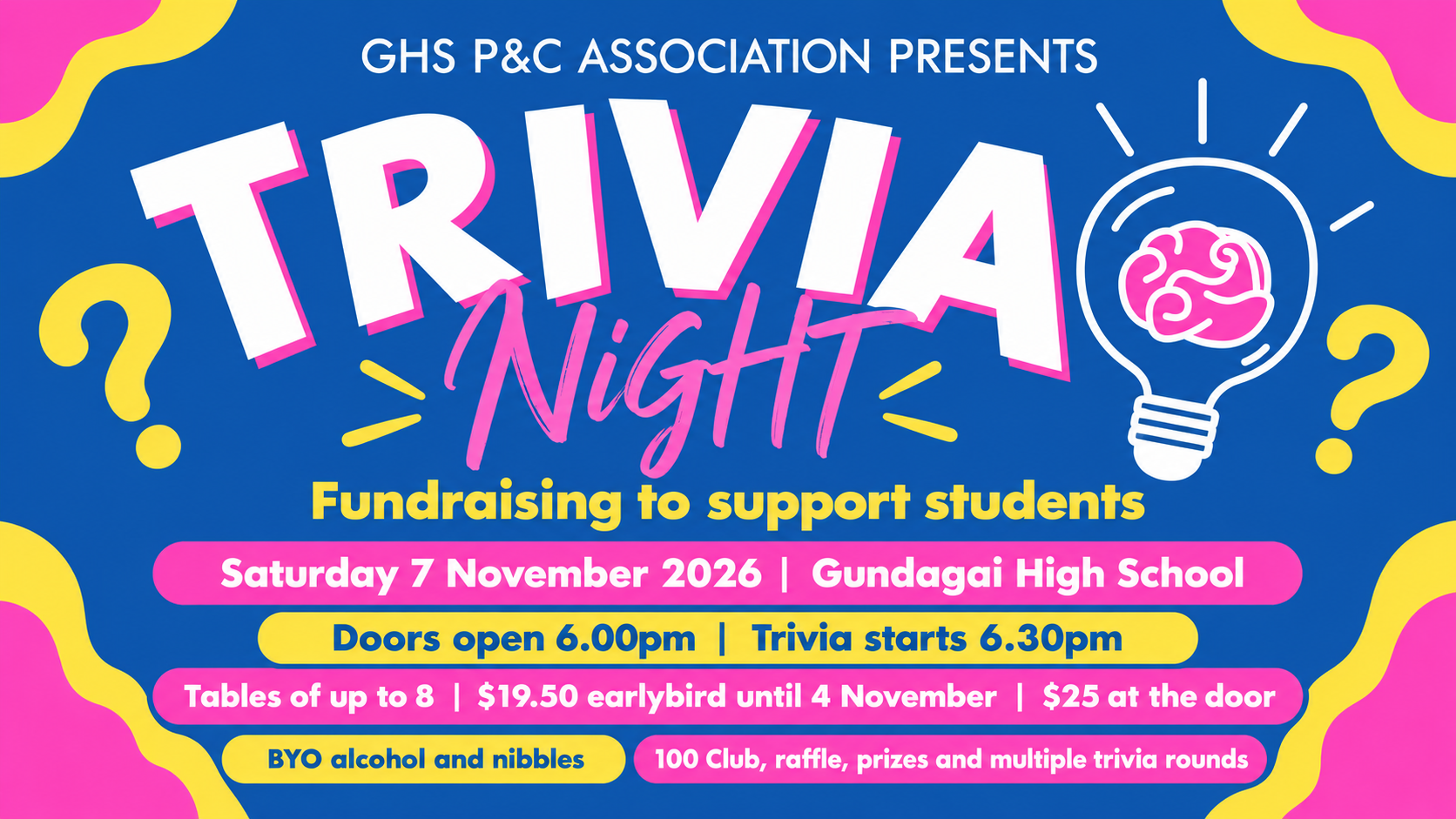 Gundagai High School P&amp;C Trivia Night