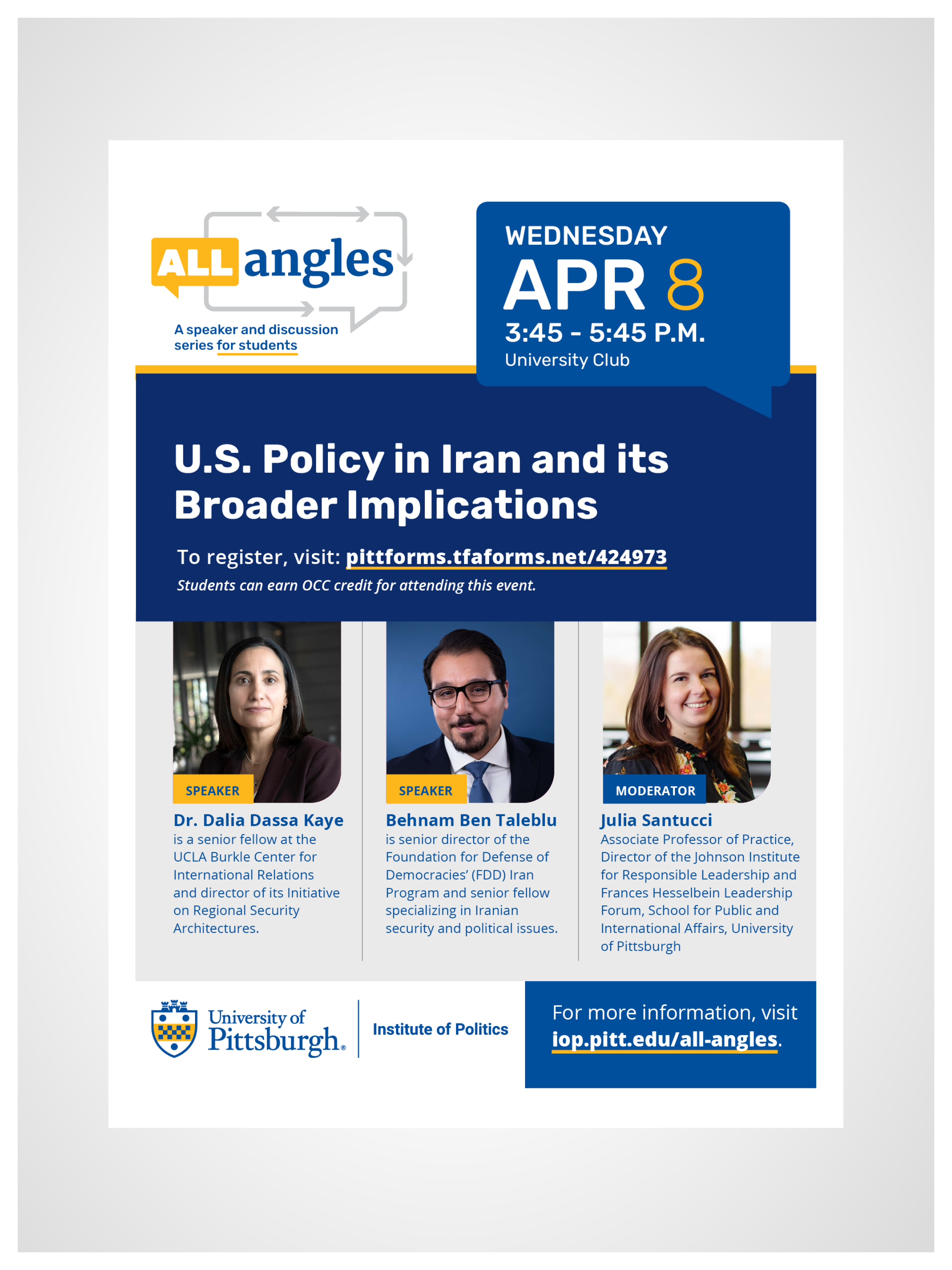 University of Pittsburgh | All Angles logo design and ongoing event collateral